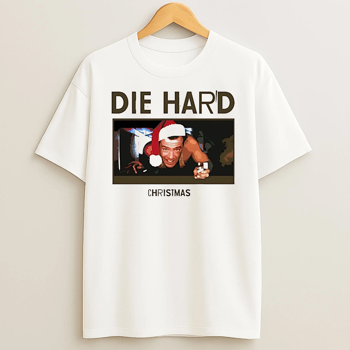 Santa John Mcclane In Air Duct Die Hard Christmas Shirts