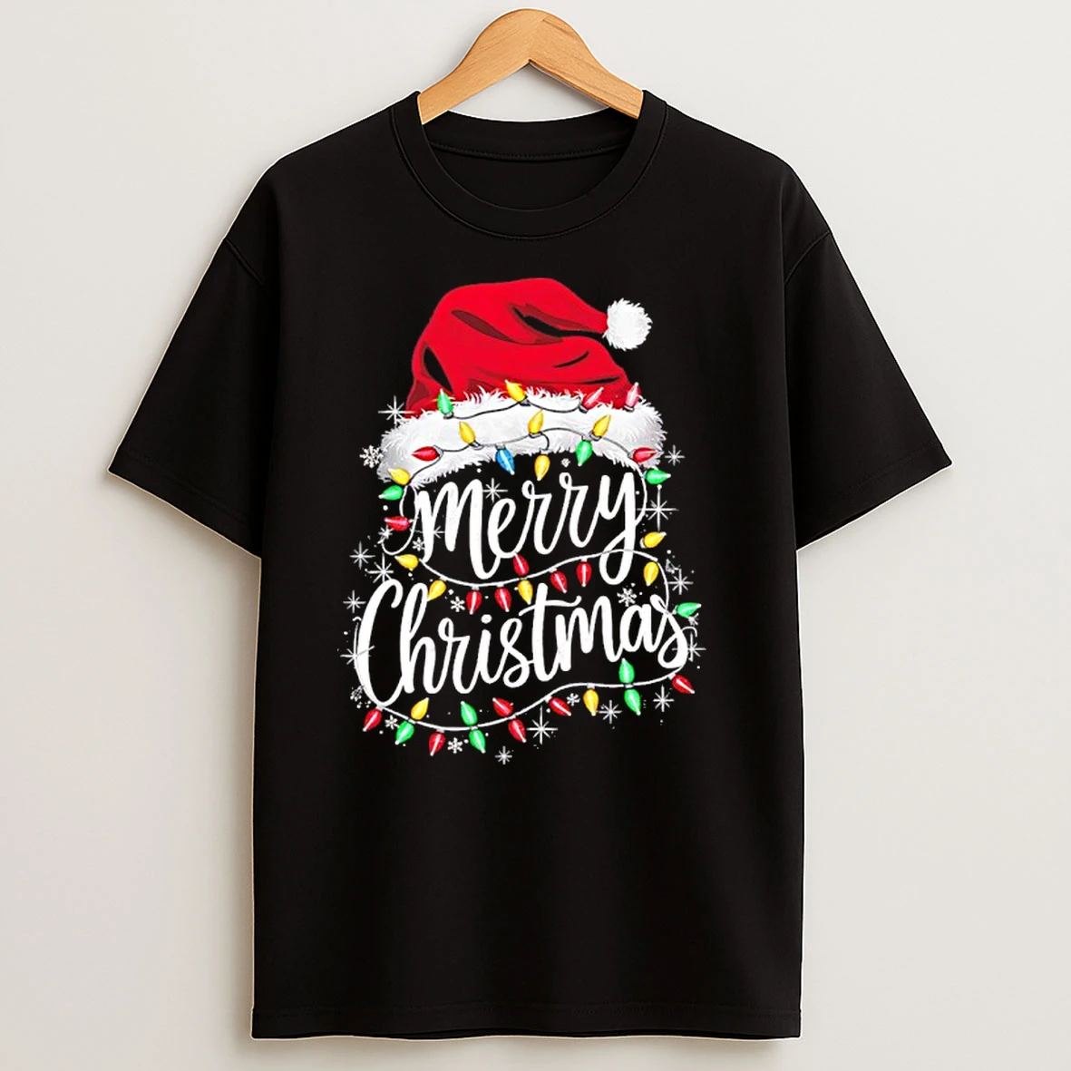 Santa Light Merry Christmas T Shirts