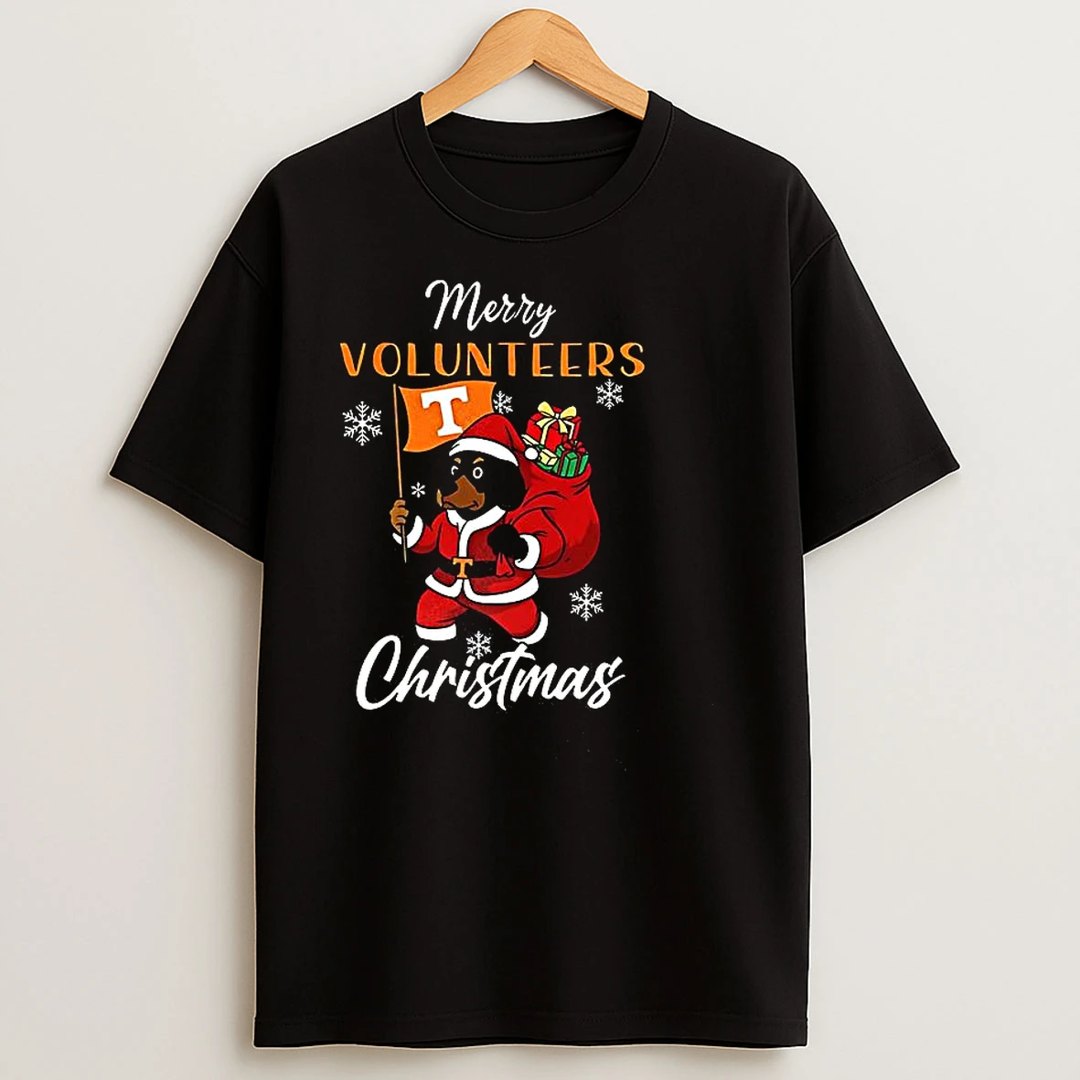 Santa Merry Tennessee Volunteers Mascot Merry Christmas 2025 T Shirts