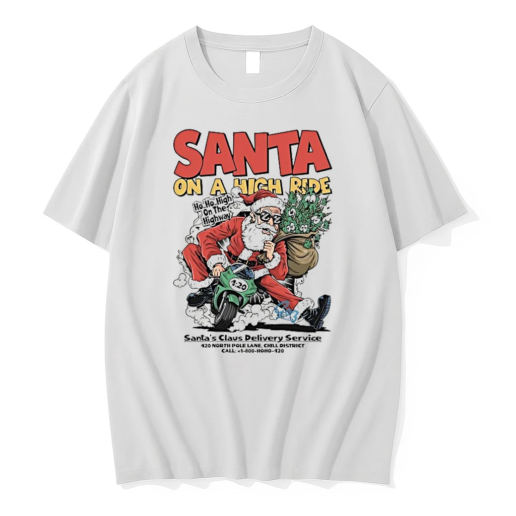 Santa On A High Ride Christmas Shirts
