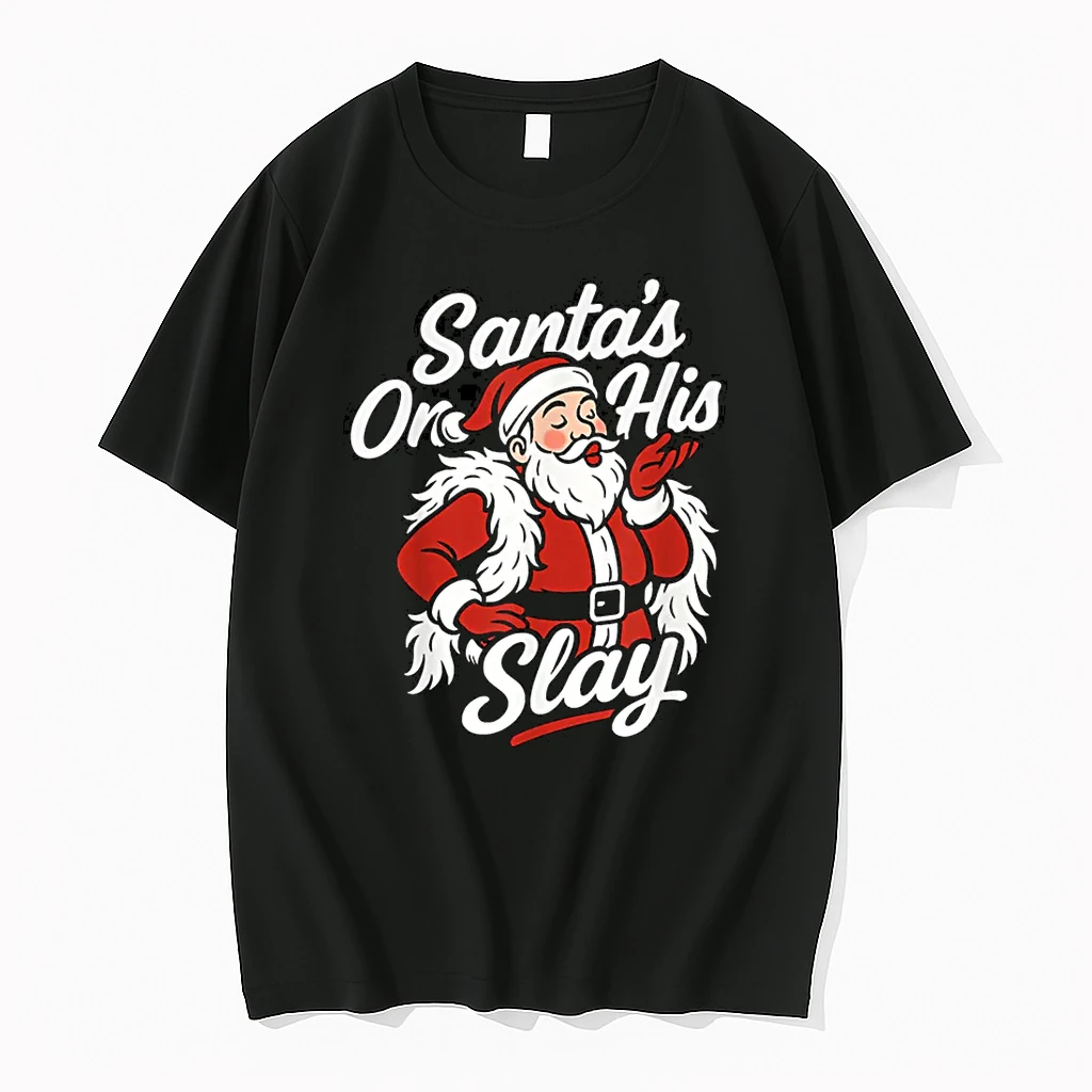 Santa On His Slay Christmas Season Party Shirts