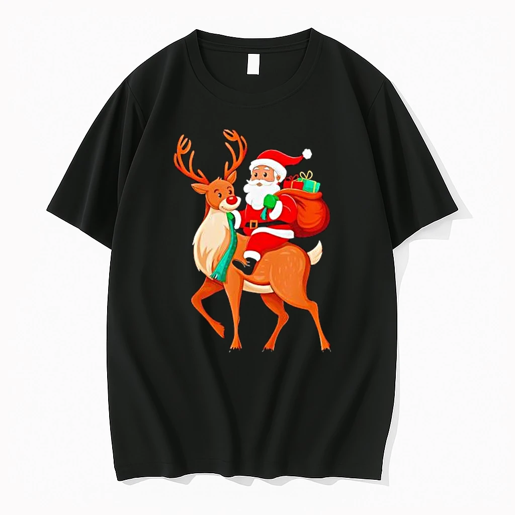 Santa Riding Reindeer Christmas Shirts