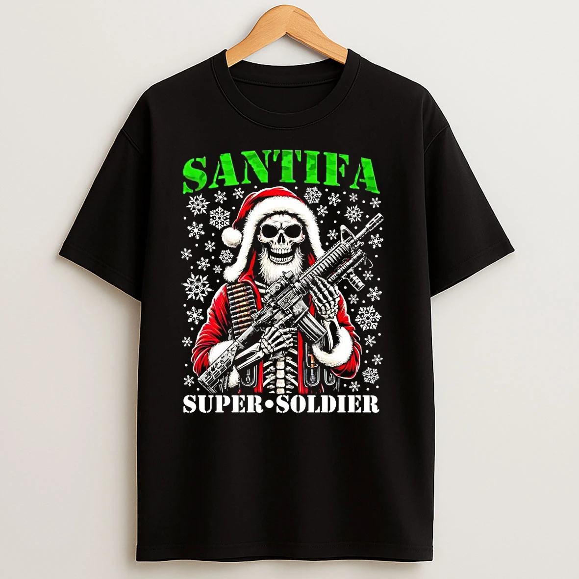 Santa Skull Santifa Super Soldier Christmas T Shirts
