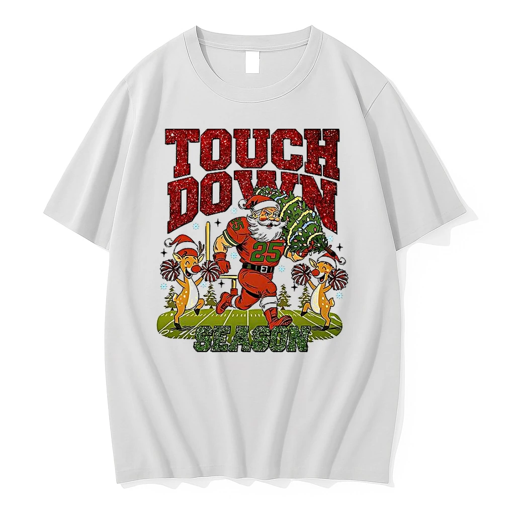 Santa Touchdown Season Christmas Game Day Shirts