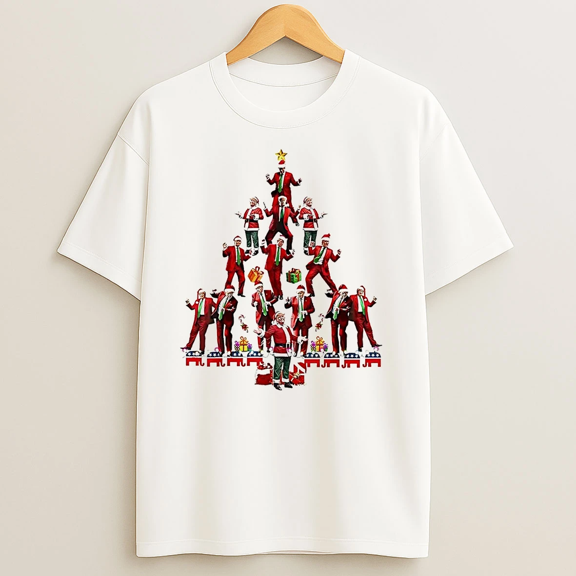 Santa Trump Dance Christmas Tree T Shirts