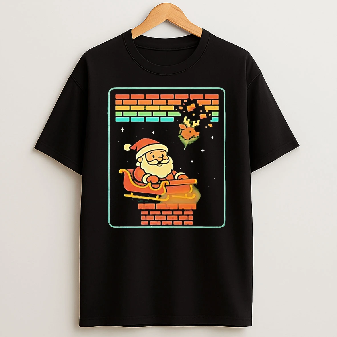 Santa Breakout Sleigh Chimney Christmas Shirts