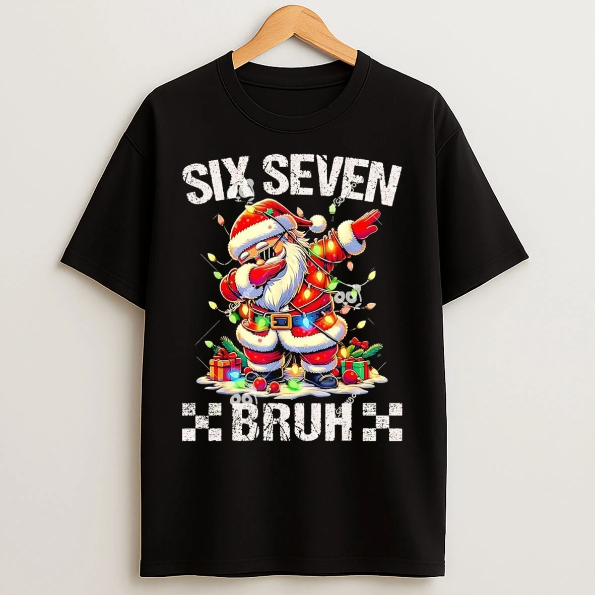 Santa Dabbing Six Seven Bruh Christmas T Shirts