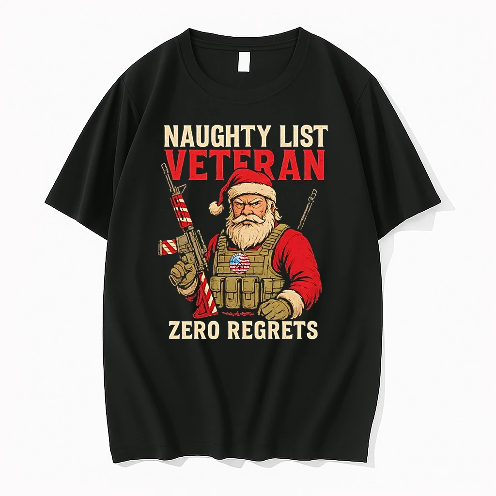 Santa Naughty List Veteran Zero Regrets Christmas Shirts