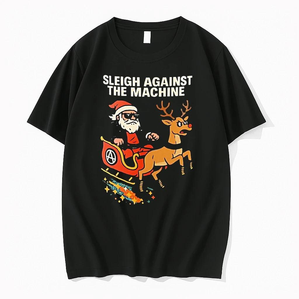Santa Sleigh Against The Machine Christmas Shirts