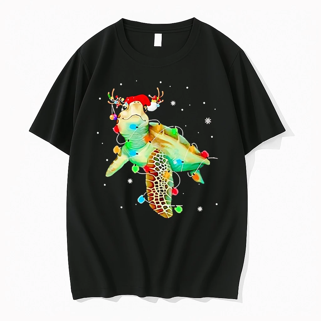 Santa Turtle Christmas Light Shirts