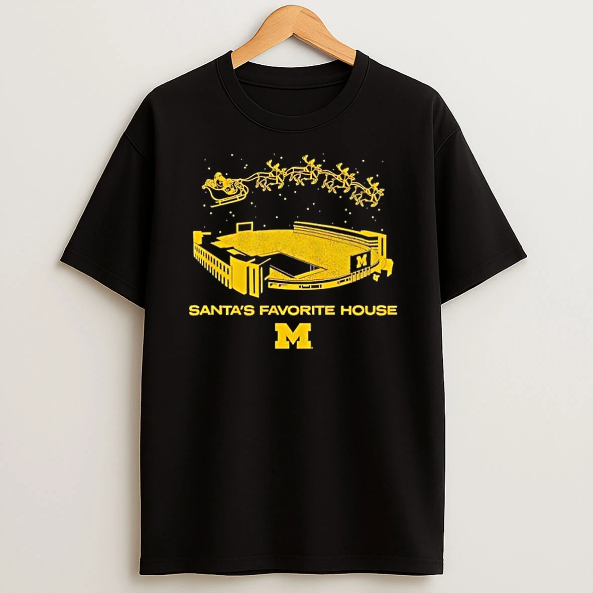 Santas Favorite House Michigan Football Stadium Shirts