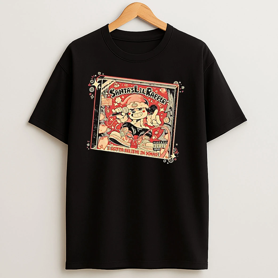 Santas Lilrapper I Gotta Believe In Xmas Graphic T Shirts