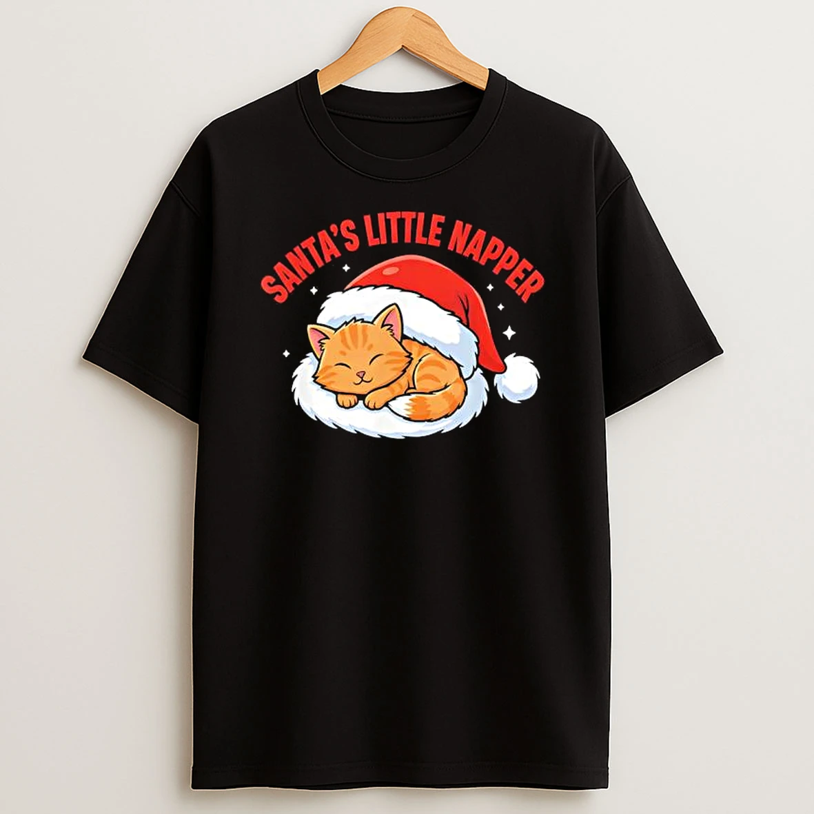 Santas Little Napper Cute Christmas Funny Cat Shirts