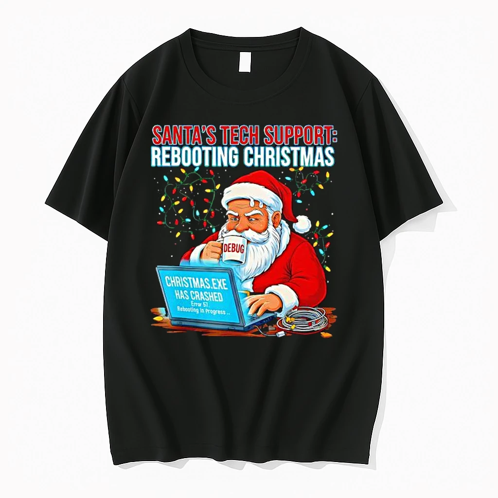 Santas Tech Support Rebooting Christmas Debug Shirts