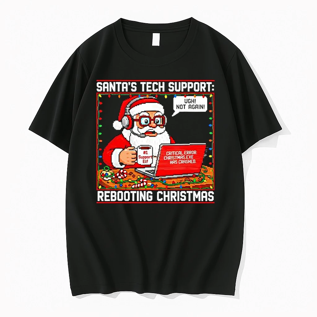 Santas Tech Support Rebooting Christmas Shirts