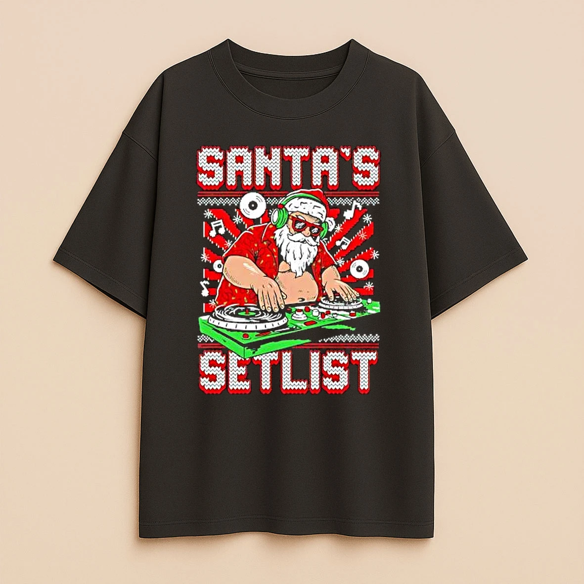 Santas Play Dj Setlist Ugly Premium Shirt Sweater