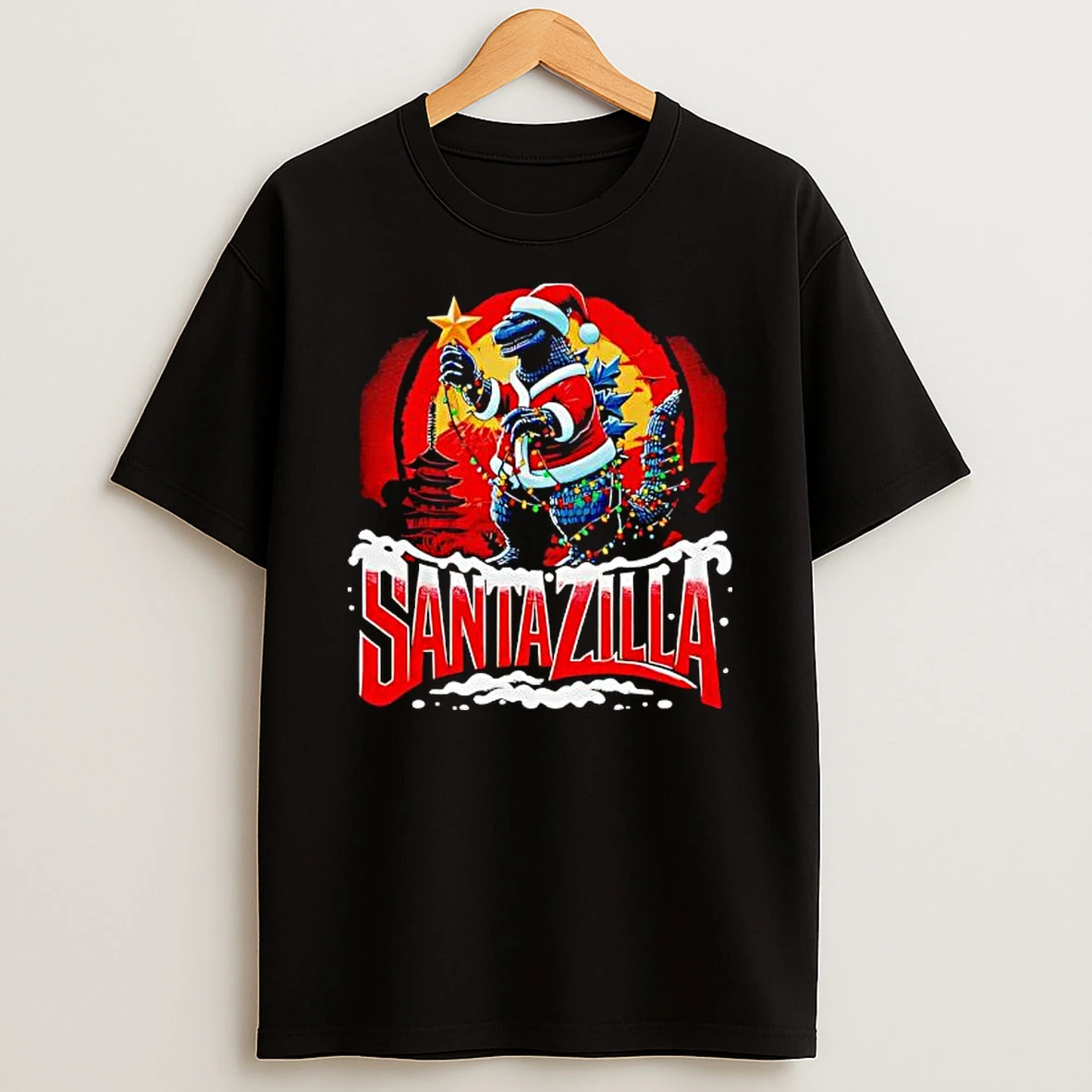 Santazilla Japanese Monster Christmas Shirts