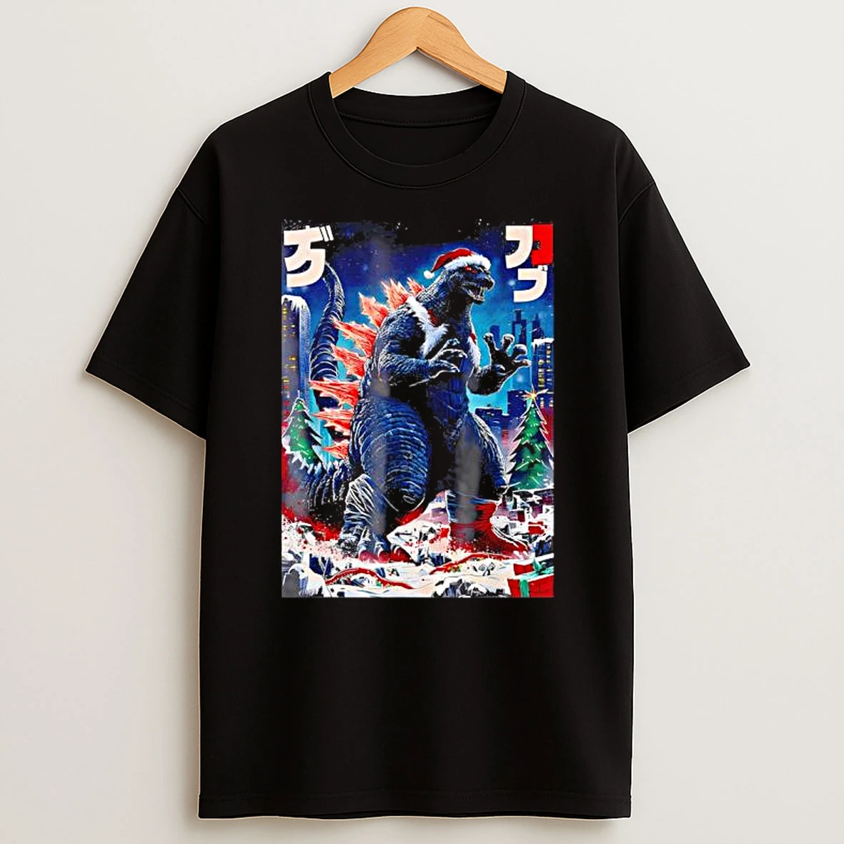 Santazilla Japanese Monster Kaiju Dinosaur Christmas Shirts