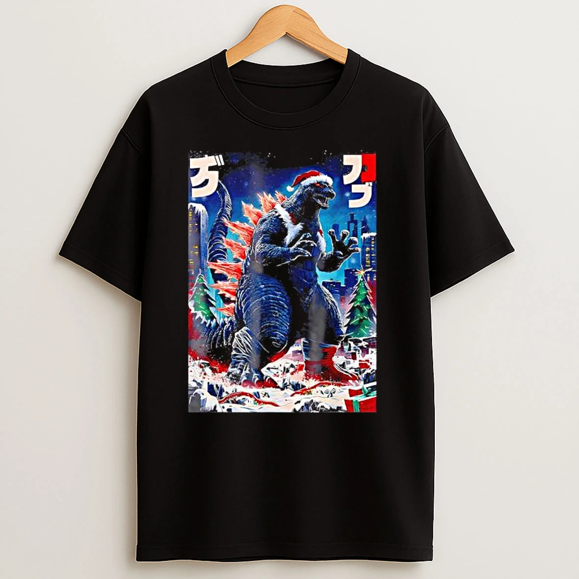 Santazilla Japanese Monster Kaiju Dinosaur Christmas T Shirts