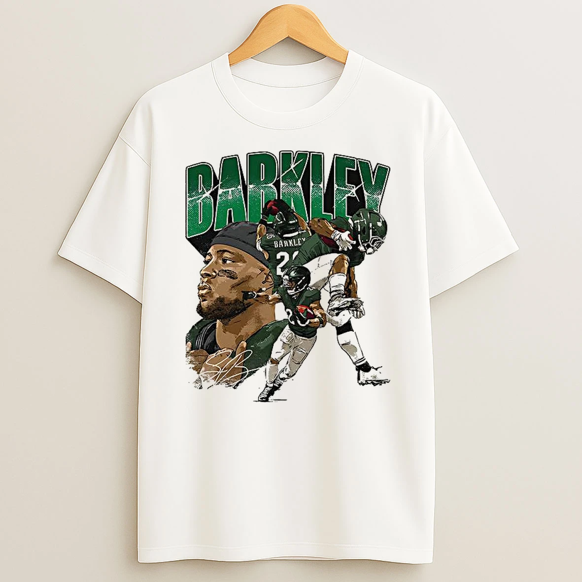 Saquon Barkley Philadelphia Eagles Football Player College Signature Shirts