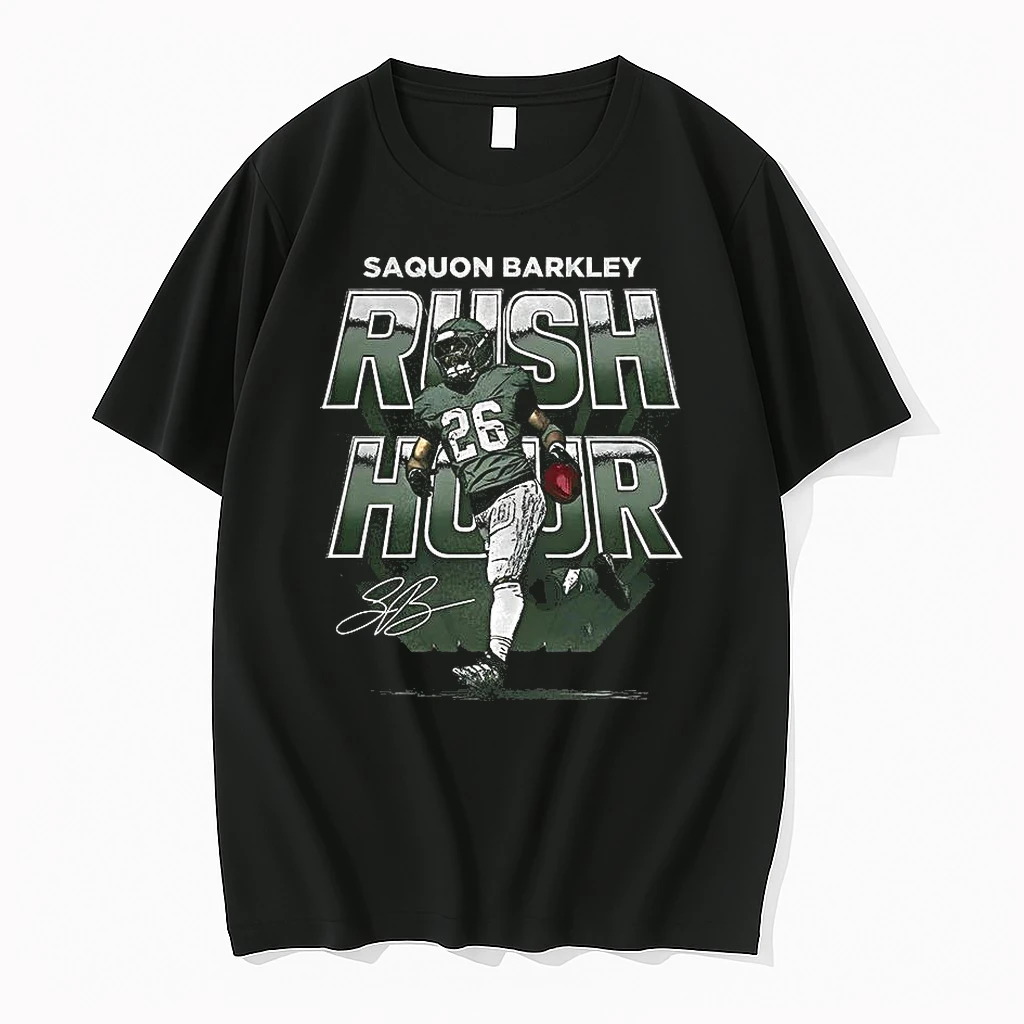Saquon Barkley Philadelphia Eagles Football Rush Hour Signature Shirts