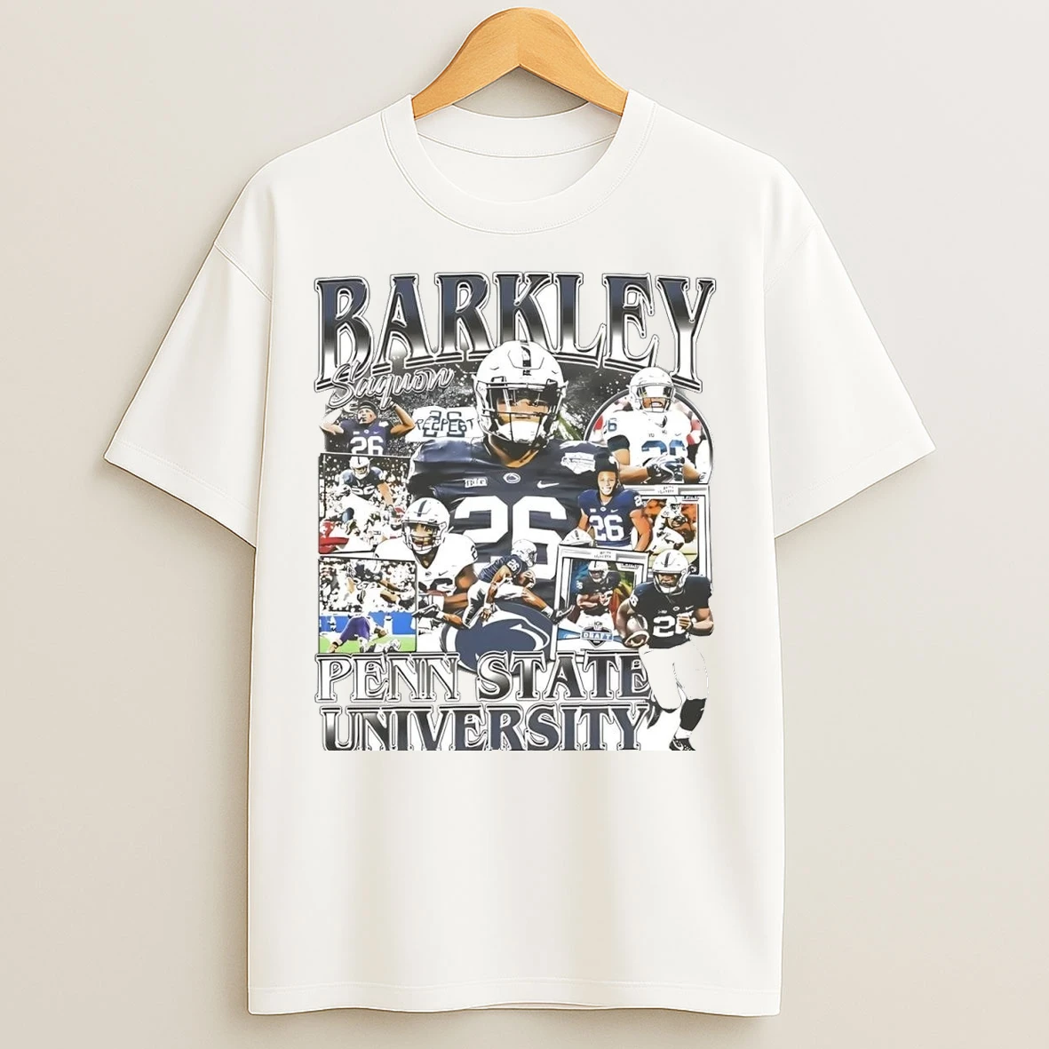 Saquon Barkley Picture Collage Penn State Nittany Lions T Shirts