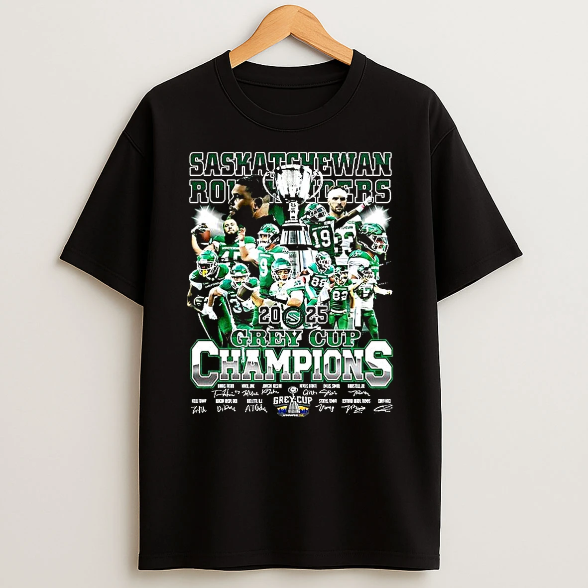Saskatchewan Roughriders Grey Cup Champions 2025 Player Signature Shirts
