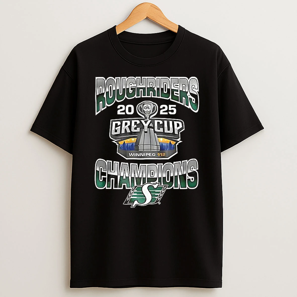 Saskatchewan Roughriders Football Grey Cup 2025 Champions Trophy Winnipeg 112 Shirts