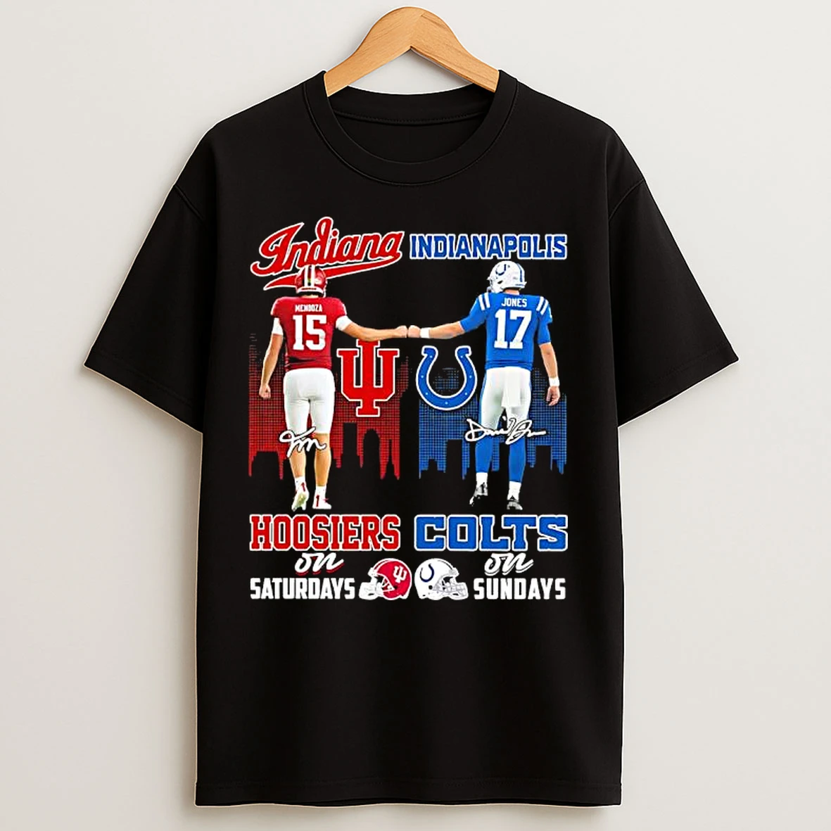 Saturdays Sundays Indiana Hoosiers And Indianapolis Colts Nfl Team Signatures T Shirts