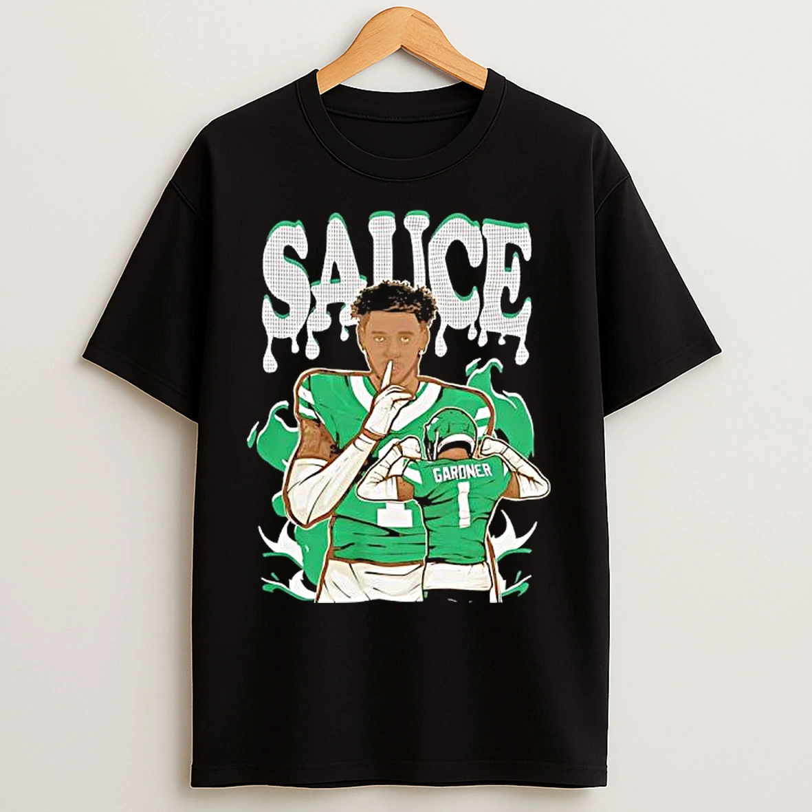 Sauce Gardner Cartoon New York Football Graphic T Shirts