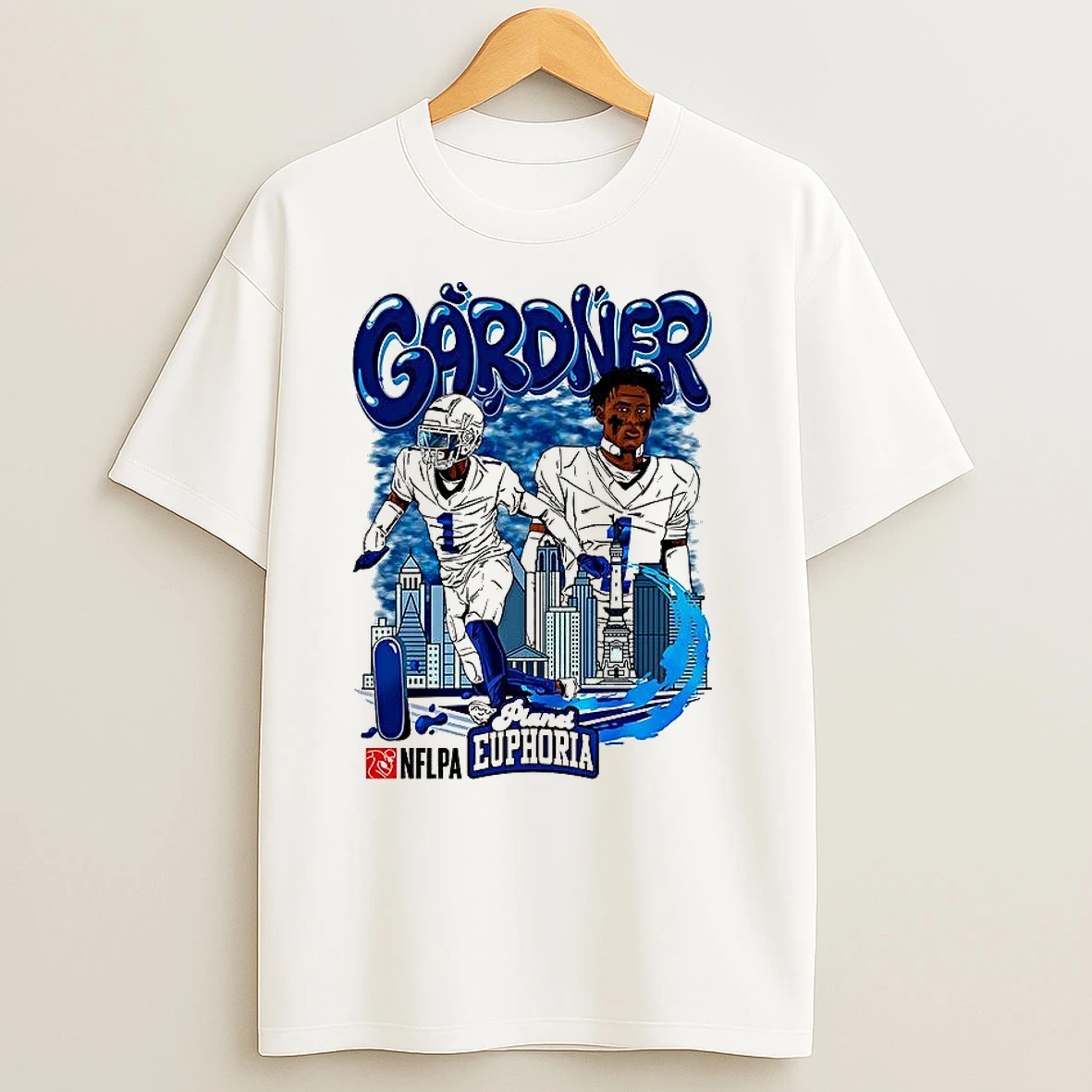 Sauce Gardner Indianapolis Colts Football Number 1 Skyline Cartoon T Shirts