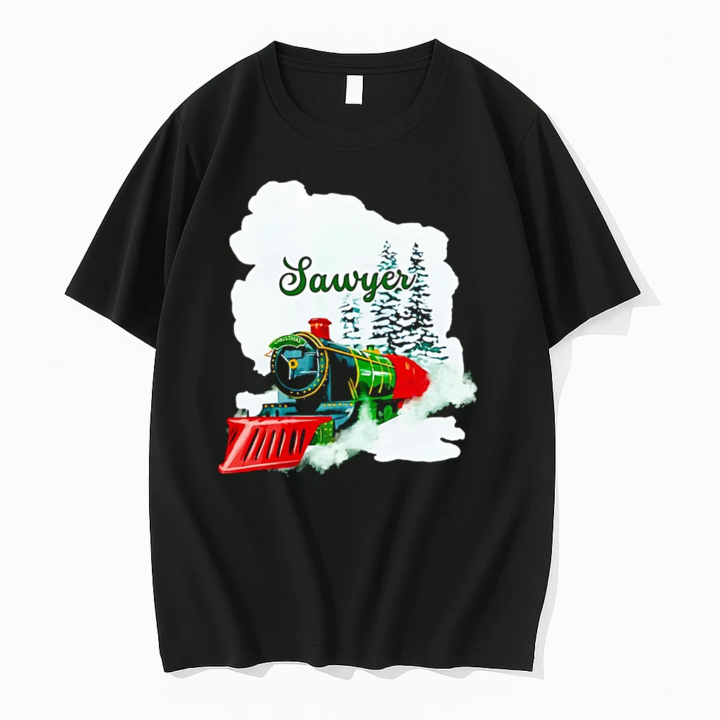 Sawyer Watercolor Christmas Train Shirts
