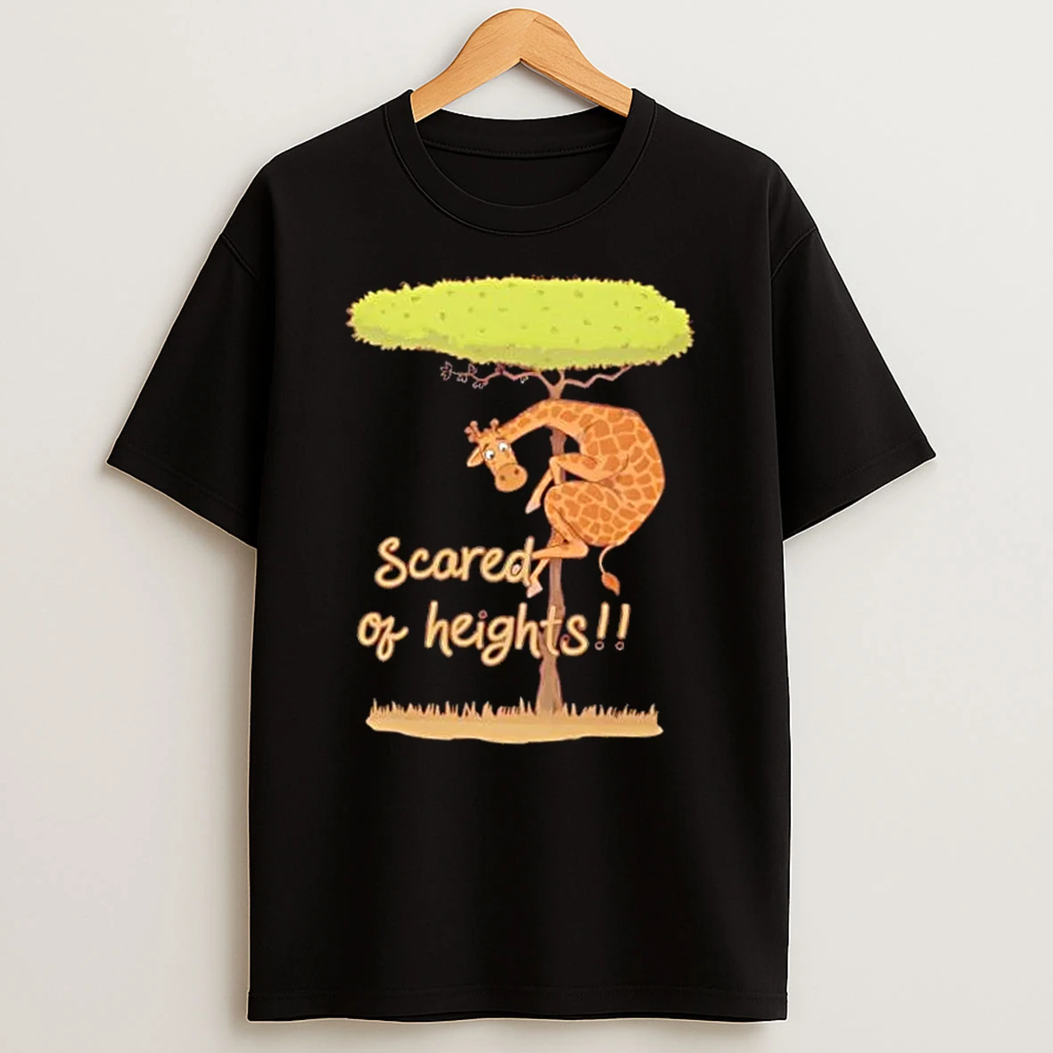 Scared Of Heights Giraffe Animal Shirts