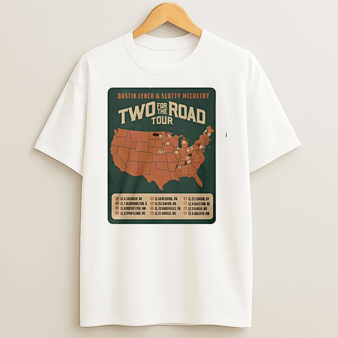 Scotty Mccreery And Dustin Lynch Two For The Road Tour 2025 Shirts