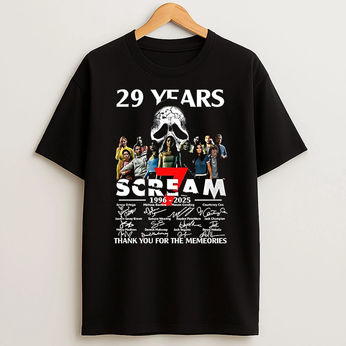 Scream 7 29 Years Anniversary Thank You For Memories Actors Signature Shirts
