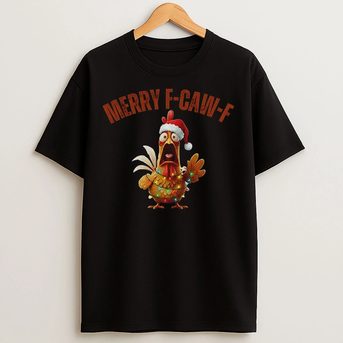 Screaming Rooster Santa F Caw F Chicken Christmas T Shirts