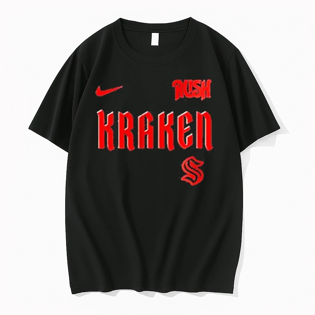 Seattle Kraken Rush Fifty Something Tour Logo Skull Shirts