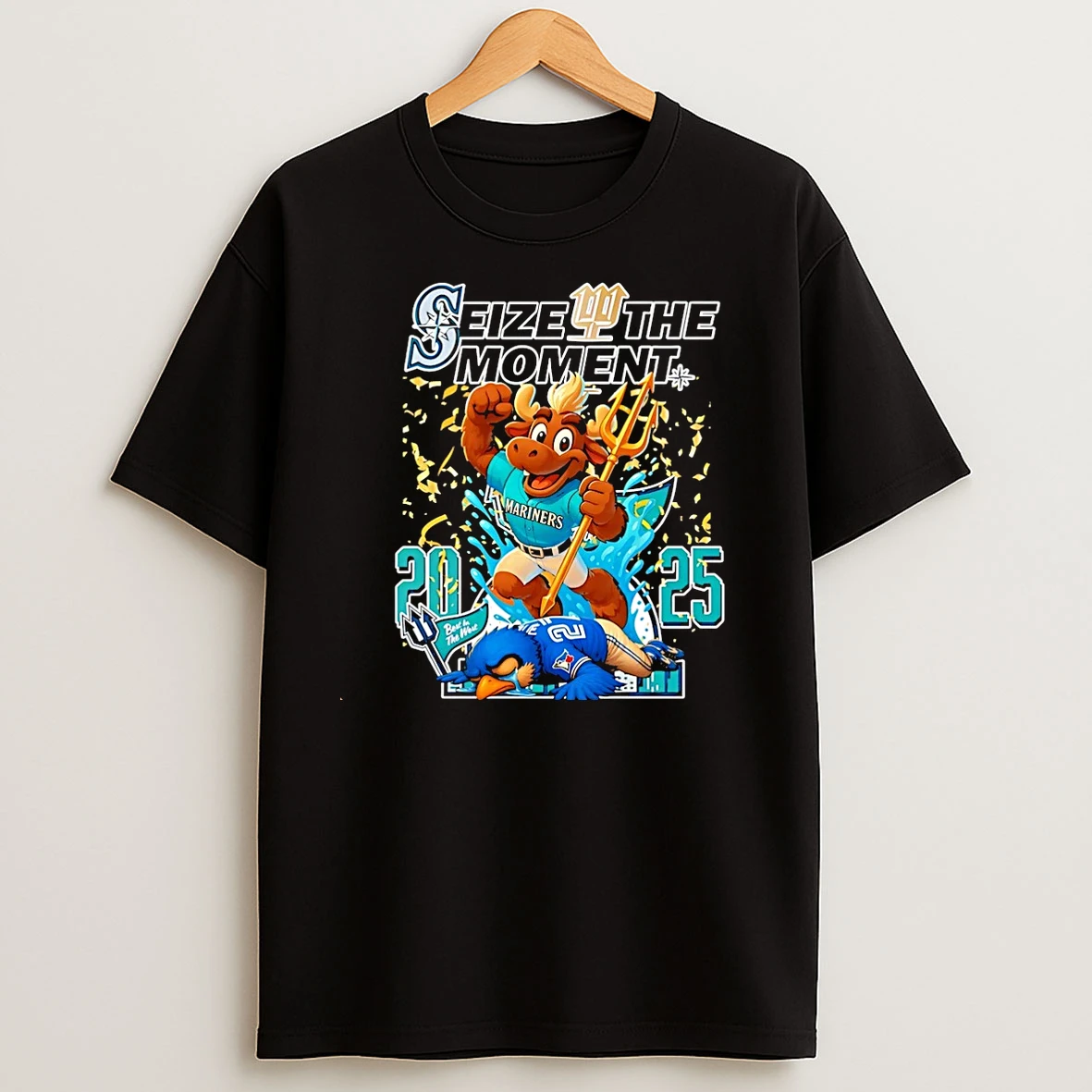 Seattle Mariners 2025 Baseball Seize The Moment Mascot Christmas T Shirts