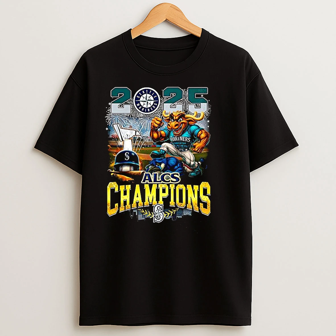Seattle Mariners Alcs Champions 2025 Mascot T Shirts