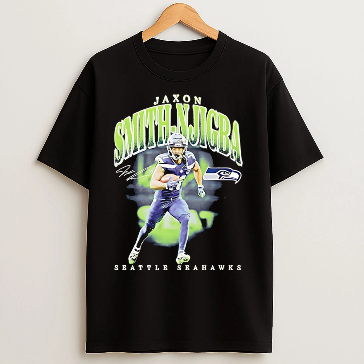 Seattle Seahawks Jaxon Smith Njigba Player Signature Vintage T Shirts