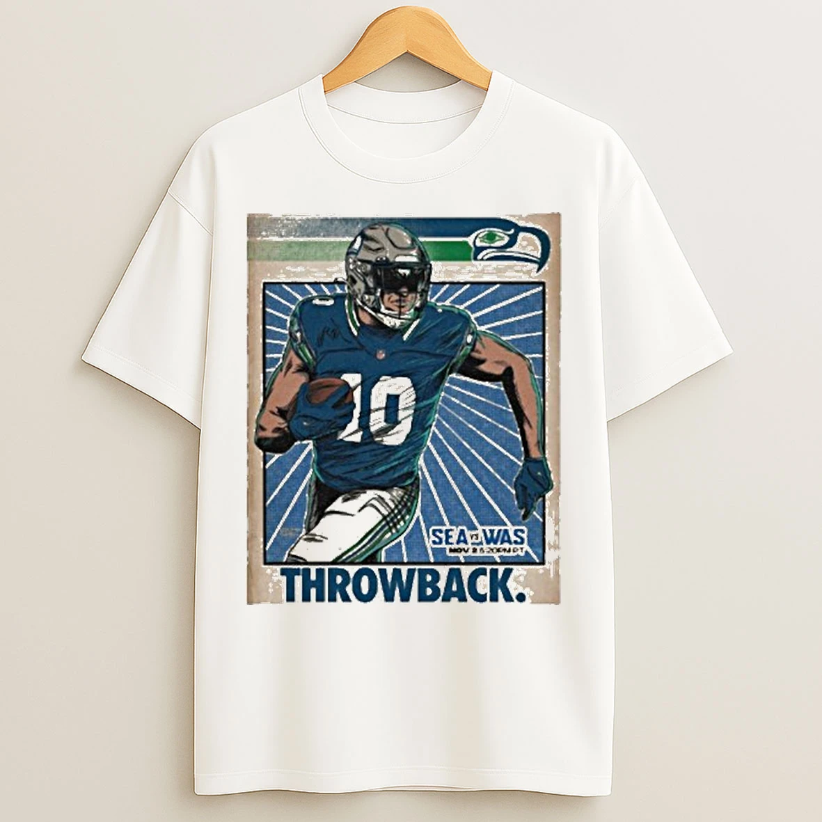 Seattle Seahawks Vs Washington Commanders November 2 2025 Throwback Snf Threads T Shirts
