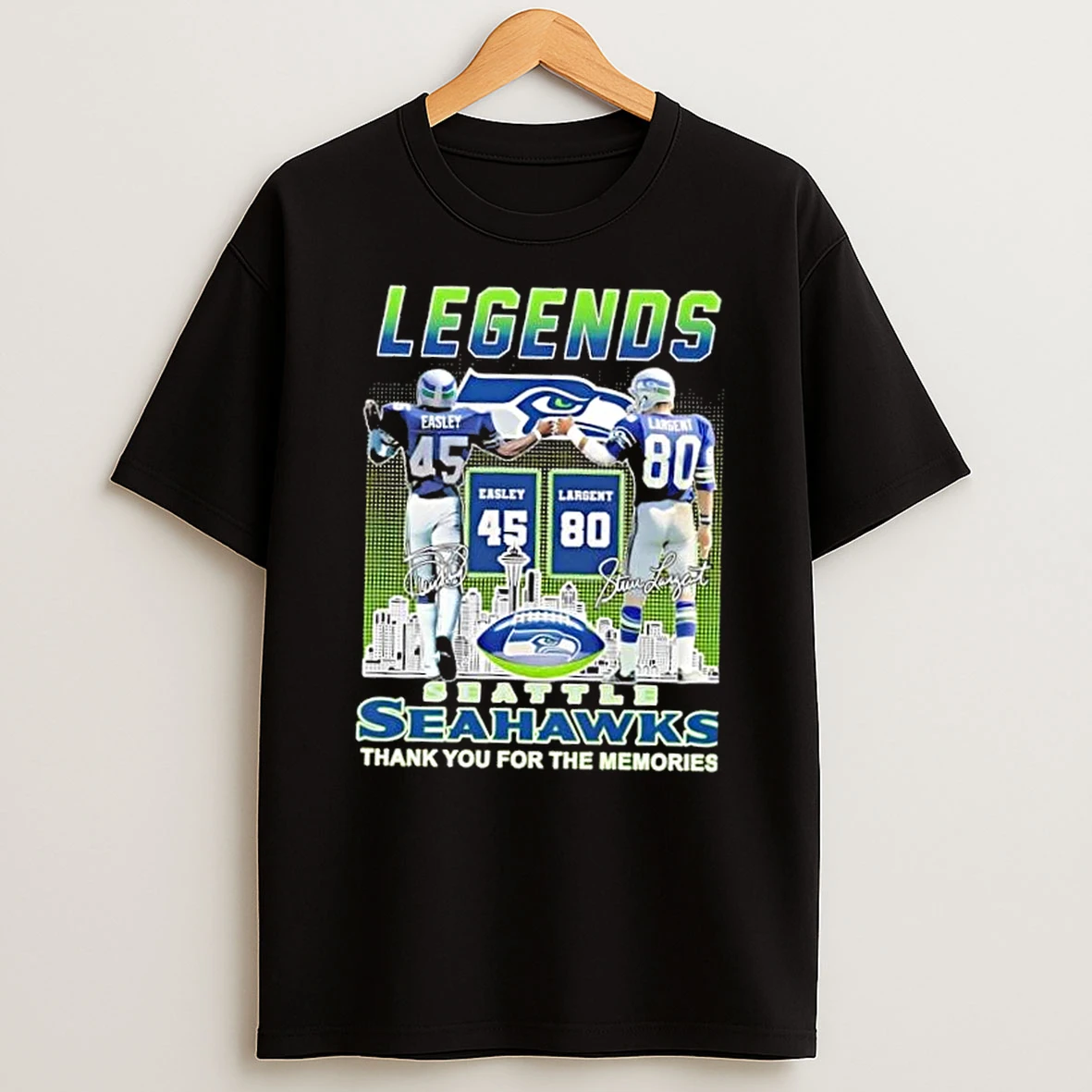 Seattle Seahawks Legends Easley X Largent Thank You For The Memories Skyline Shirts