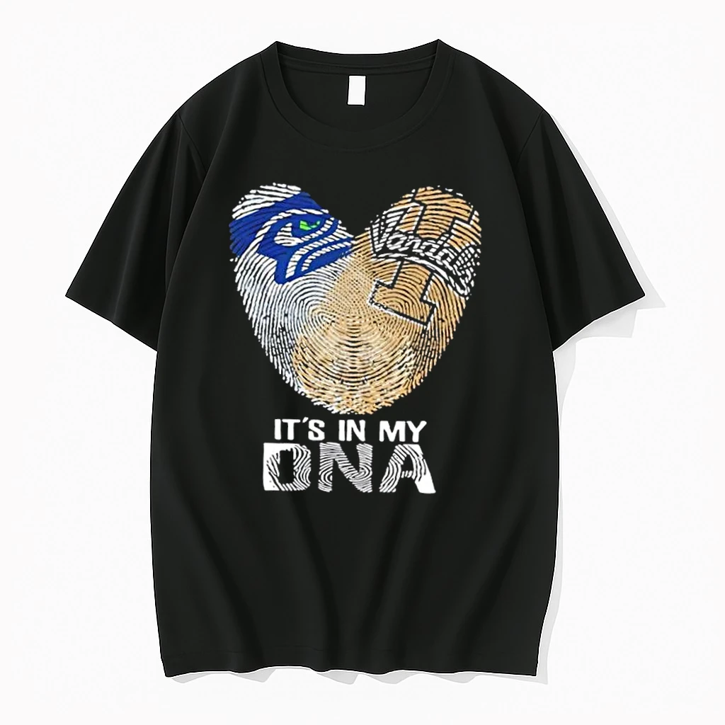 Seattle Sports Seahawks X Idaho Vandals Its In My Dna Fingerprint Heart Shirts