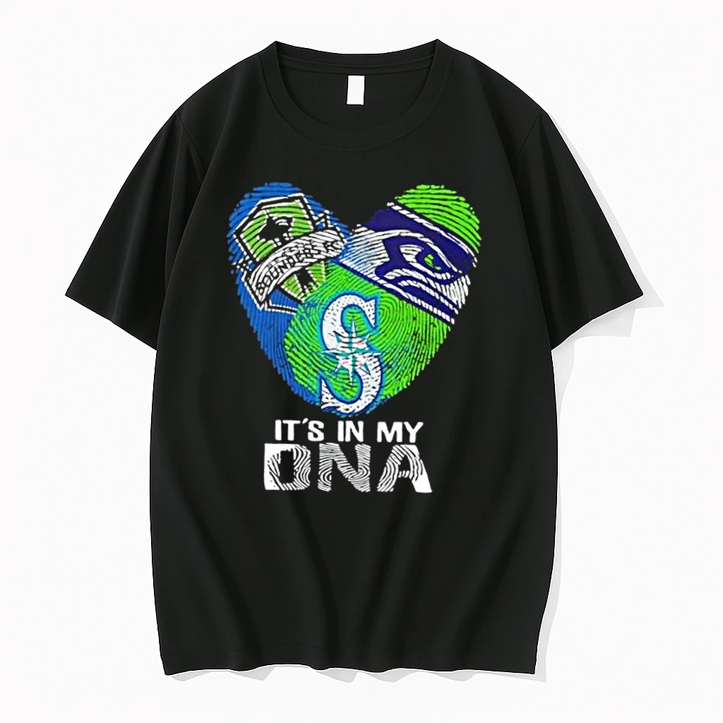 Seattle Sports Sounders Fc Seahawks Mariners Its In My Dna Fingerprint Heart Shirts