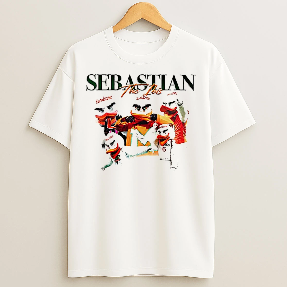 Sebastian The Ibis Miami Hurricanes Mens Basketball T Shirts