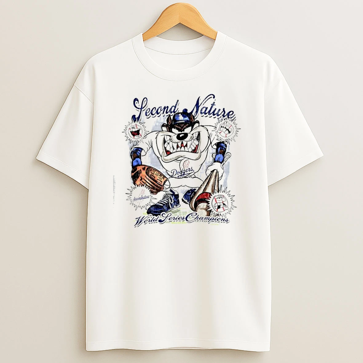 Second Nature Taz On Deck World Series Champions Graphic T Shirts
