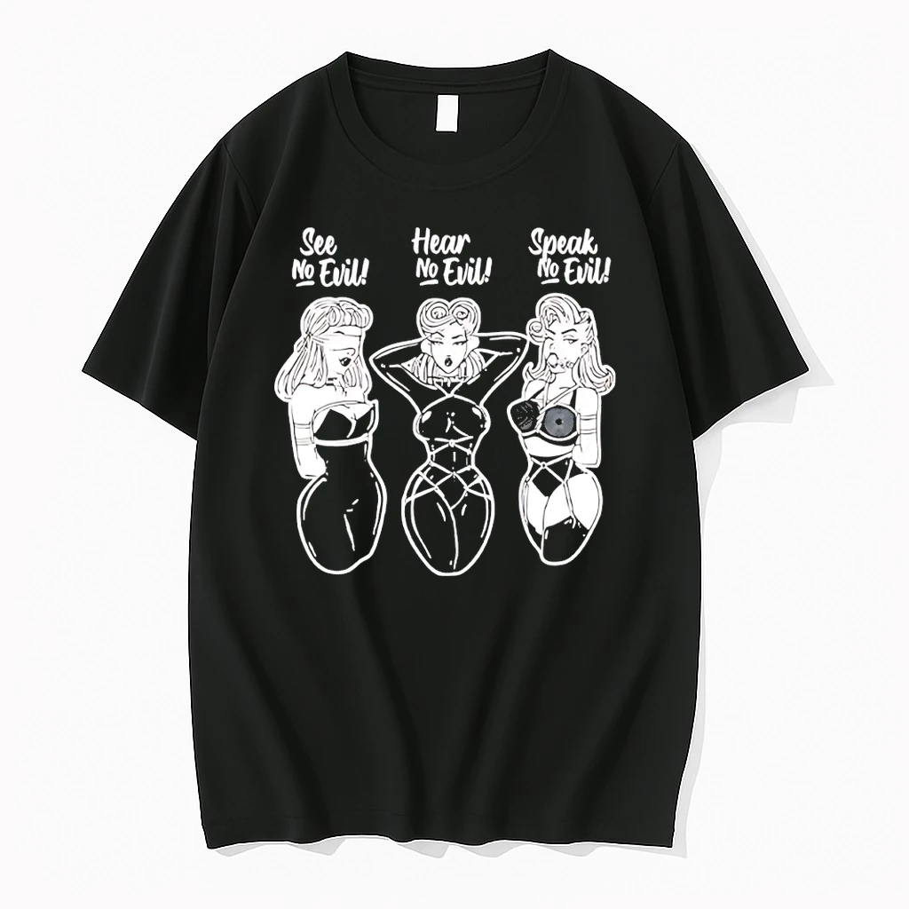 See No Evil Hear No Evil Speak No Evil Lady Girls Shirts