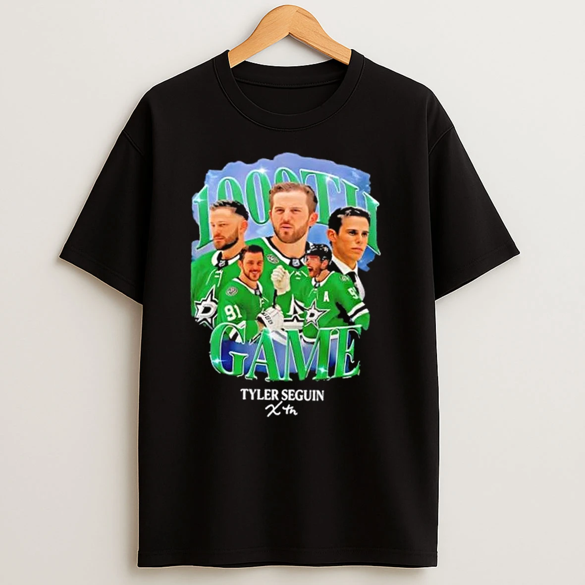 Seggys 1000th Dallas Stars Hockey 2 Sided T Shirts