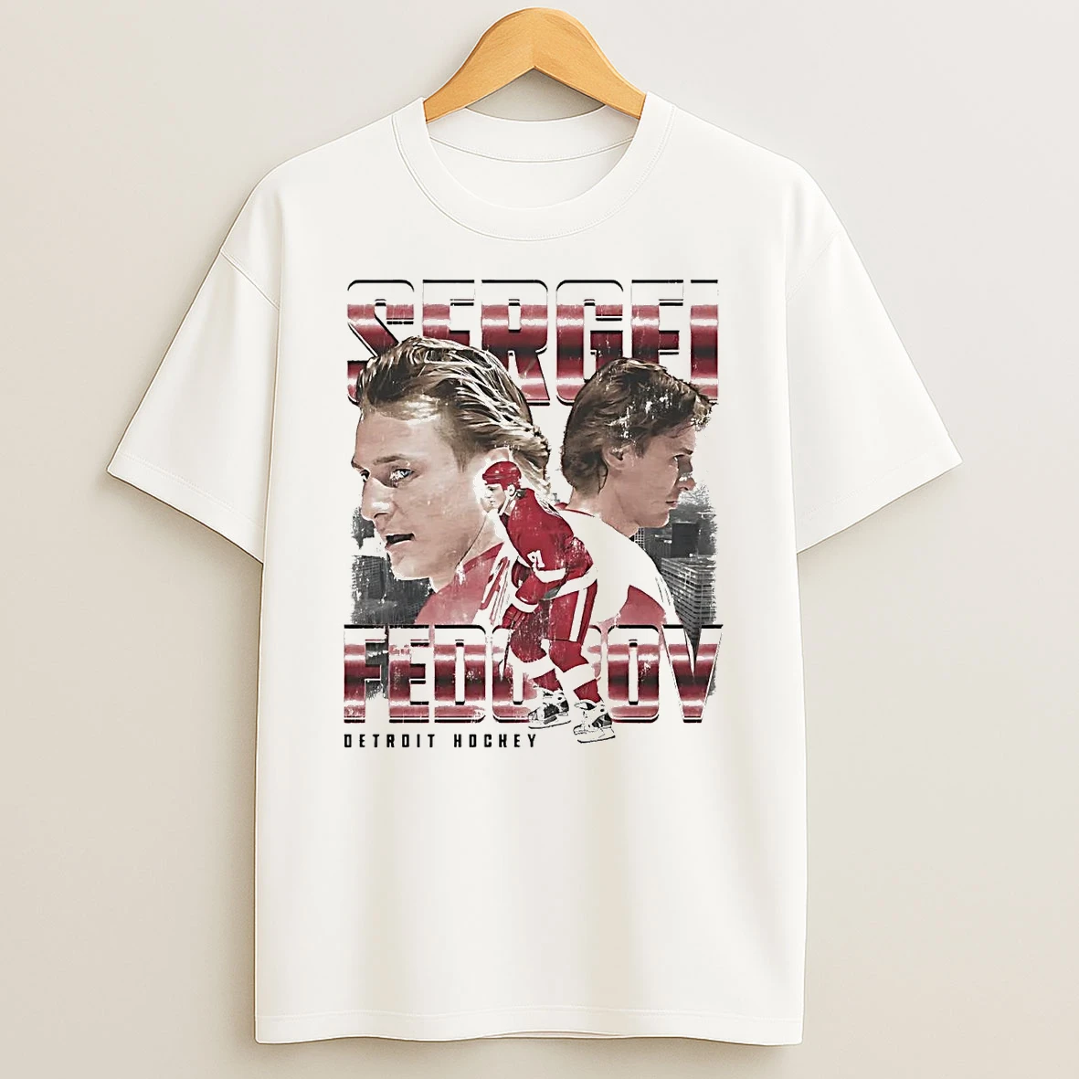 Sergei Fedorov Picture Collage Detroit Hockey Shirts