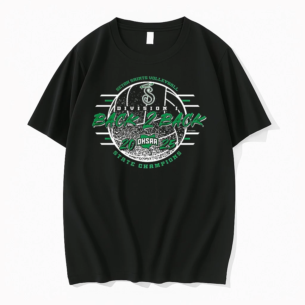 Seton Saints 2025 Ohsaa Volleyball Division 1 Back 2 Back State Champions Shirts